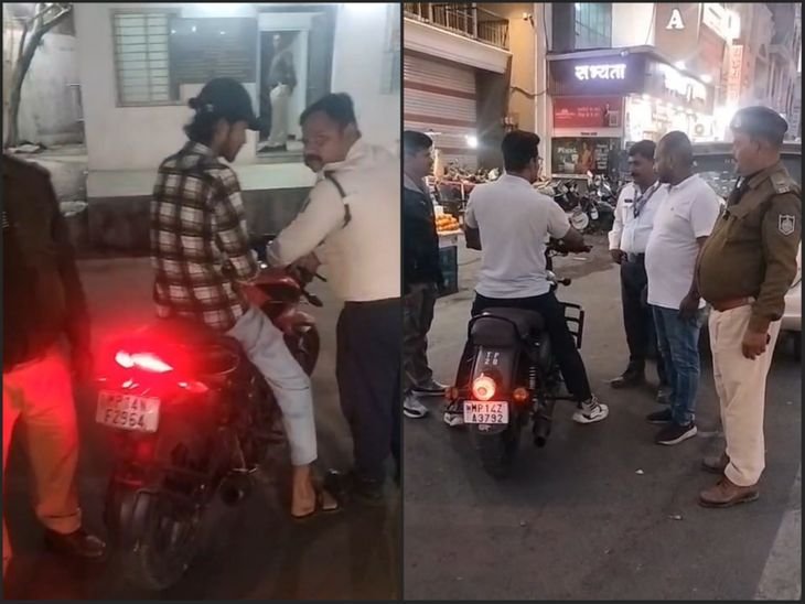 मंदसौर में मॉडिफाइड साइलेंसर वाली 12 बाइक जब्त:तेज आवाज और पटाखों पर पुलिस का एक्शन; बुलेट चलाने वालों पर विशेष नजर