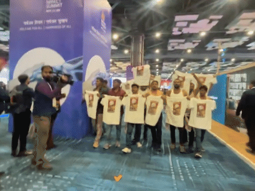 AI Summit 2026 Protest Photos Update; Youth Congress Vs PM Modi