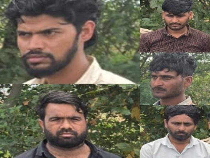ग्वालियर में पुलिस पर फायरिंग करने वाले पांच गिरफ्तार:गांव में बदमाश पकड़ने गई पुलिस पर चलाई थीं गोलियां, बंदूक व कार बरामद