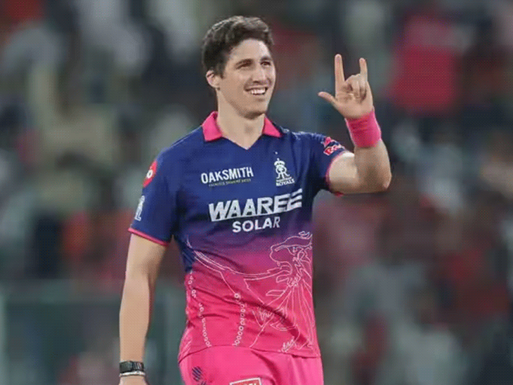 राजस्थान के नांद्रे बर्गर पर जुर्माना:मैच फीस का 10% कटेगा, एक डिमेरिट पॉइंट मिला; लखनऊ के खिलाफ कोड ऑफ कंडक्ट का उल्लंघन