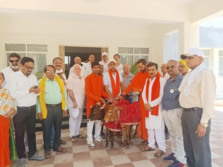 बैतूल में गूंजे नारे-‘गौमाता को राष्ट्रमाता बनाओ’:भजन-कीर्तन के साथ निकली पदयात्रा, कहा- स्वतंत्र गो पालन मंत्रालय बनाया जाए