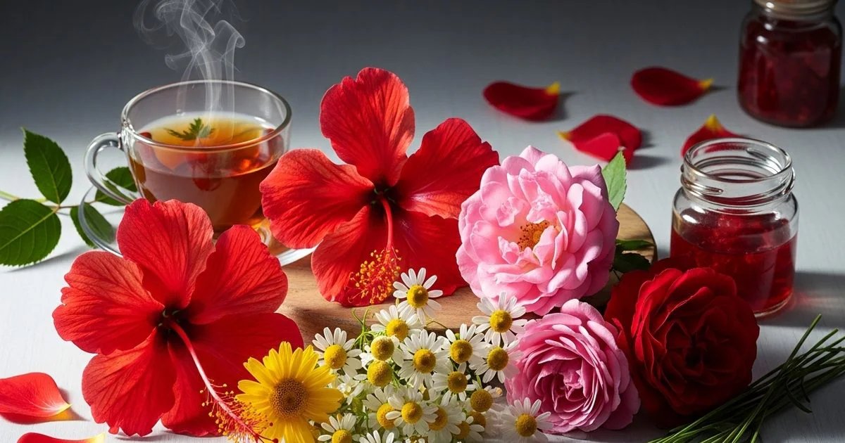 खाने योग्य फूल गुड़हल गुलाब कैमोमाइल के हेल्थ फायदे