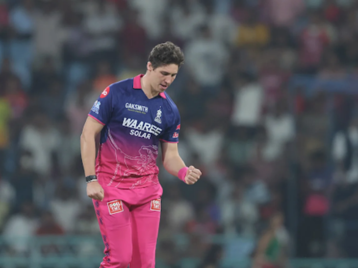 राजस्थान के नांद्रे बर्गर पर जुर्माना:मैच फीस का 10% कटेगा, एक डिमेरिट पॉइंट मिला; लखनऊ के खिलाफ मैच में कोड ऑफ कंडक्ट का उल्लंघन