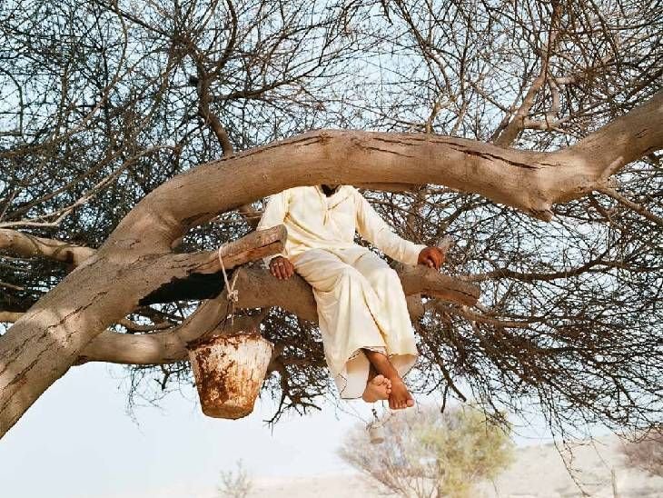 To ward off the 'jinn of the air,' women wear masks resembling mustaches; people consider trees their refuge.