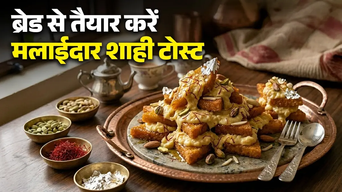 <!-- HTML_TAG_START --><p>शाही टोस्ट बनाने के लिए कुछ बेसिक सामग्री की जरूरत होती है-</p><ul><li>5- 7 स्लाइस</li><li>800 मिली फुल क्रीम दूध</li><li>3/4 कप चीनी</li><li>4 से 6 चम्मच देसी घी</li><li>दो चुटकी इलायची पाउडर</li><li>10 से 15 केसर के धागे</li><li>थोड़े कटे हुए बादाम, काजू, पिस्ता</li></ul><!-- HTML_TAG_END --> <span class="graytxt">Image: AI</span>