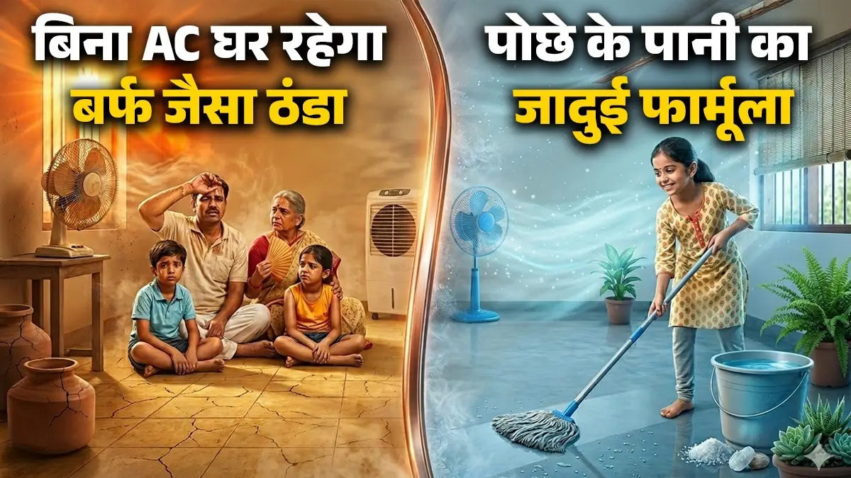 <!-- HTML_TAG_START --><p>पोछा लगाते समय बाल्टी में 2 चम्मच सेंधा नमक और थोड़ी सी पिसी हुई फिटकरी मिला लें। नमक नमी को सोखता है और फिटकरी पानी के वाष्पीकरण की प्रक्रिया को तेज करती है, जिससे फर्श घंटों ठंडा रहता है।<br>&nbsp;</p><!-- HTML_TAG_END --> <span class="graytxt">Image: freepik </span>