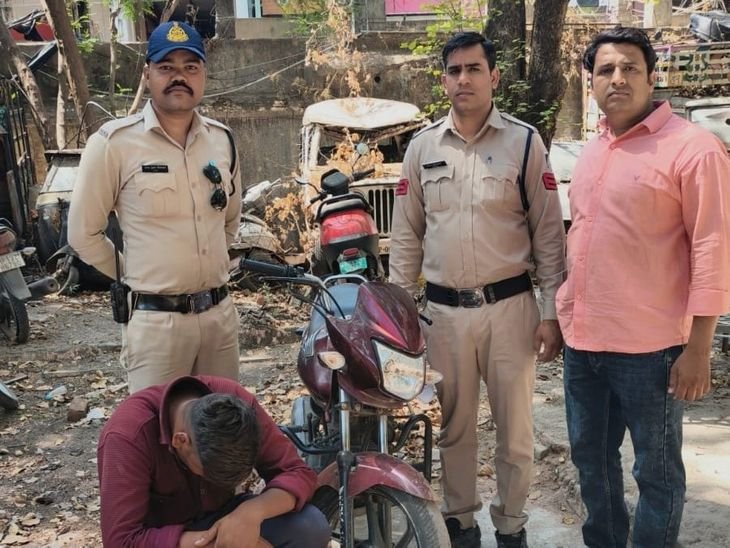रतलाम में उधारी के रुपए चुकाने बाइक चोरी की:खुद की बाइक गिरवी रखी, रतलाम का निकला चोर; 24 घंटे में पकड़ाया