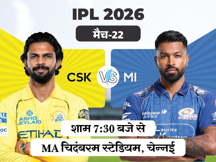 IPL में आज चेन्नई vs मुंबई:प्लेऑफ की रेस में बने रहने के लिए दोनों के लिए जीत जरुरी; धोनी के खेलने पर सस्पेंस