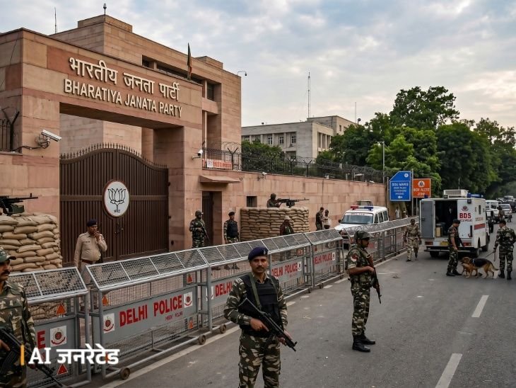 दिल्ली में आतंकी हमले का अलर्ट:इंटेलिजेंस बोली- गोलीबारी और आत्मघाती हमला भी हो सकता है, भाजपा हेडक्वार्टर-सरकारी इमारतों की सुरक्षा बढ़ाई