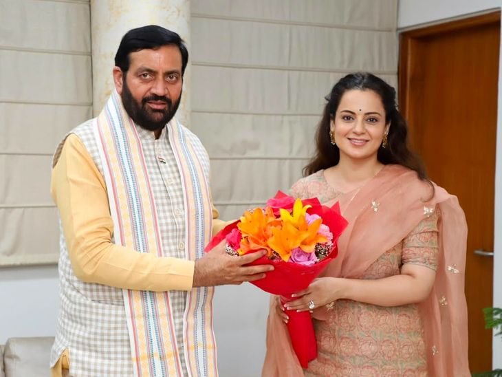 हरियाणा CM सैनी कंगना रनोट संग देखेंगे मूवी:एक दिन पहले दिल्ली में मुलाकात पर बना प्लान; BBV के स्पेशल शो में पहुंचेंगे