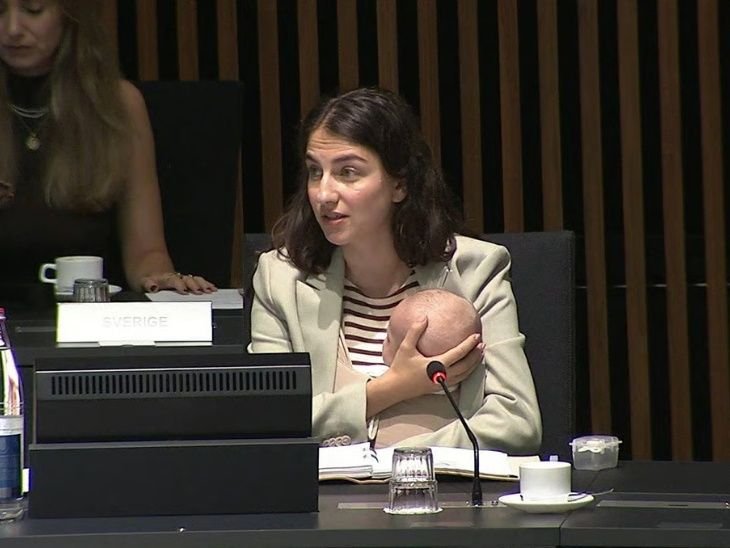 Sweden Ministers Baby Speech: Mom Career Not Hindered