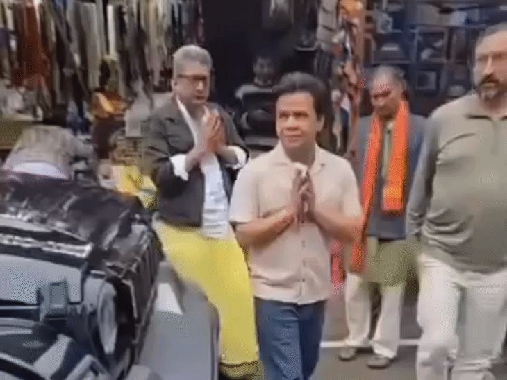उत्तराखंड के जागेश्वर और डोल आश्रम पहुंचे अभिनेता राजपाल यादव:पारंपरिक भगवा वस्त्र में आए नजर, धाम के धार्मिक महत्व की सराहना की