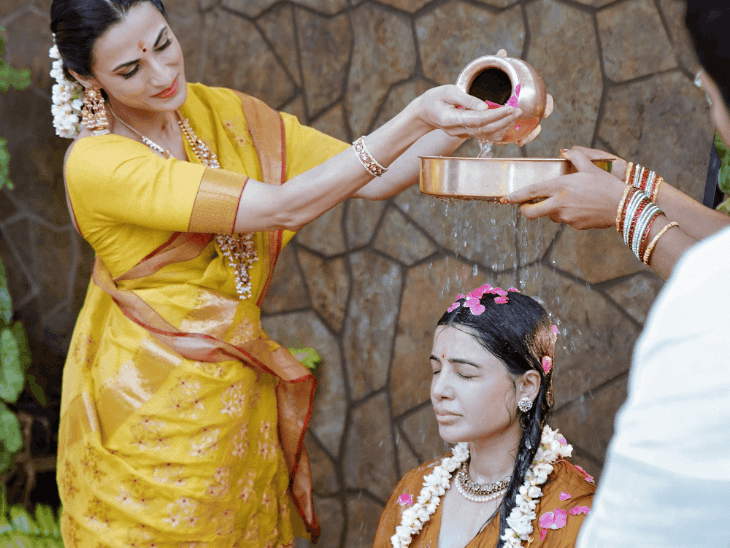 Samantha Prabhu Seemantam Ceremony | Actress Baby Shower Photos Update