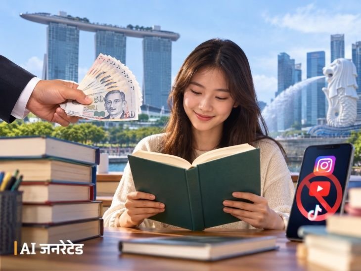 सिंगापुर सरकार किताब पढ़ने के बदले पैसे देगी:रोजाना कम से कम 15 मिनट पढ़ना होगा; स्मार्ट फोन और रील्स की लत छुड़ाना मकसद