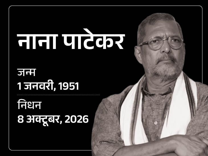 एक्टर नाना पाटेकर का 75 की उम्र में निधन:गोवा में घर पर कार्डियक अरेस्ट आया, 45 मिनट CPR के बाद भी नहीं बची जान